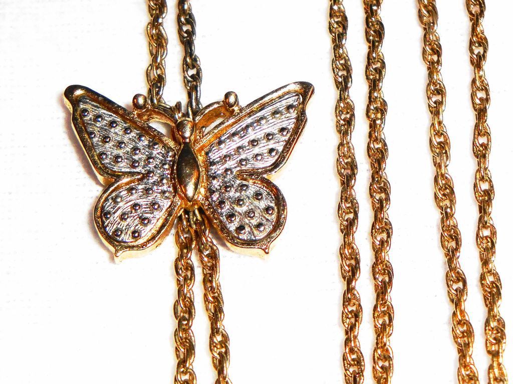 Vintage Signed Avon 1979 "Butterfly Lariat Necklace" Vintage Signed Avon 1979 "Butterfly Lariat Necklace"