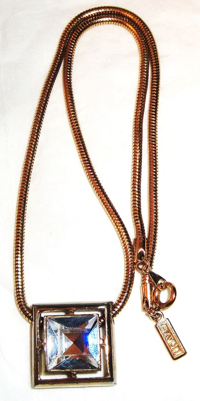 Vintage Avon "Square Cut Lead Crystal Collection" Necklace ~ real lead crystal in gold-washed setting Vintage Avon "Square Cut Lead Crystal Collection" Necklace ~ real lead crystal in gold-washed setting