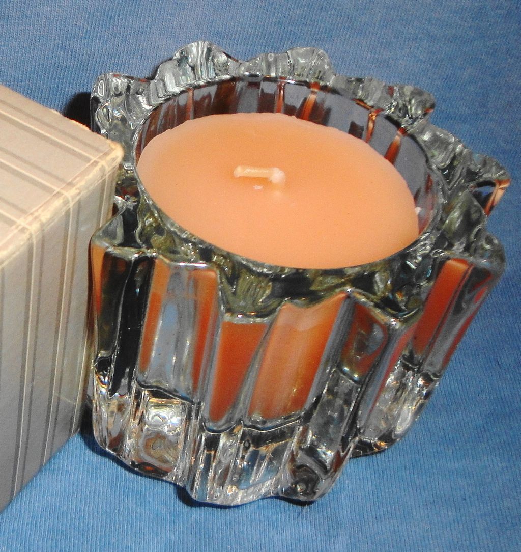 Avon 1981 "Ultra Crystal Candle" ~ Heavy fluted glass with Ariane Fragrance Candle Avon 1981 "Ultra Crystal Candle" ~ Heavy fluted glass with Ariane Fragrance Candle
