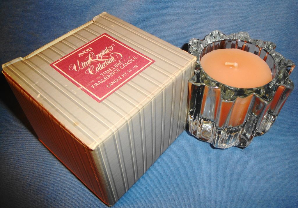 Avon 1981 "Ultra Crystal Candle" ~ Heavy fluted glass with Ariane Fragrance Candle Avon 1981 "Ultra Crystal Candle" ~ Heavy fluted glass with Ariane Fragrance Candle