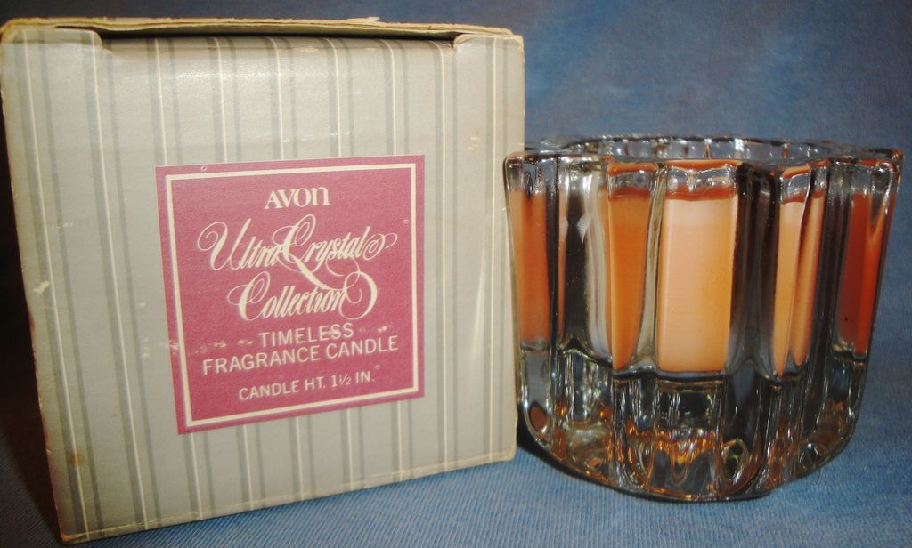 Avon 1981 "Ultra Crystal Candle" ~ Heavy fluted glass with Ariane Fragrance Candle Avon 1981 "Ultra Crystal Candle" ~ Heavy fluted glass with Ariane Fragrance Candle
