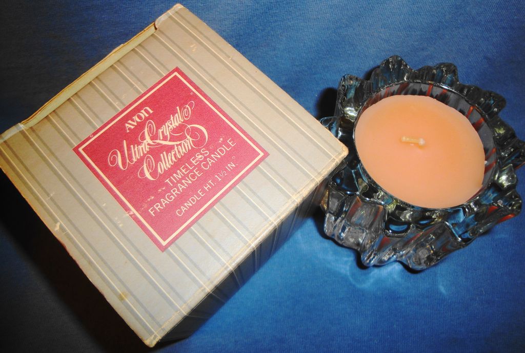 Avon 1981 "Ultra Crystal Candle" ~ Heavy fluted glass with Ariane Fragrance Candle Avon 1981 "Ultra Crystal Candle" ~ Heavy fluted glass with Ariane Fragrance Candle