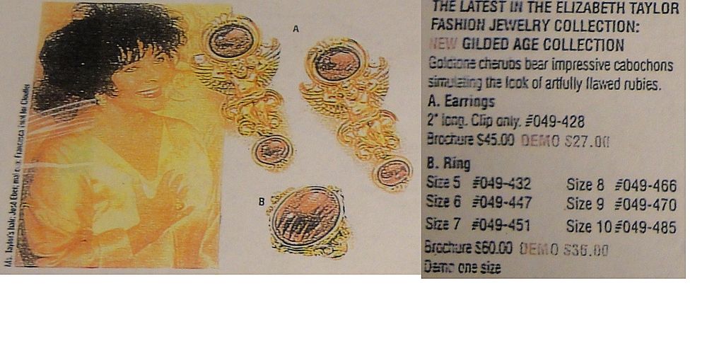 "Gilded Age Collection" Ring ~ Size 6 ~ Avon's Elizabeth Taylor Signed Collection ~ gold-tone cherubs ~ simulated rubies "Gilded Age Collection" Ring ~ Size 6 ~ Avon's Elizabeth Taylor Signed Collection ~ gold-tone cherubs ~ simulated rubies