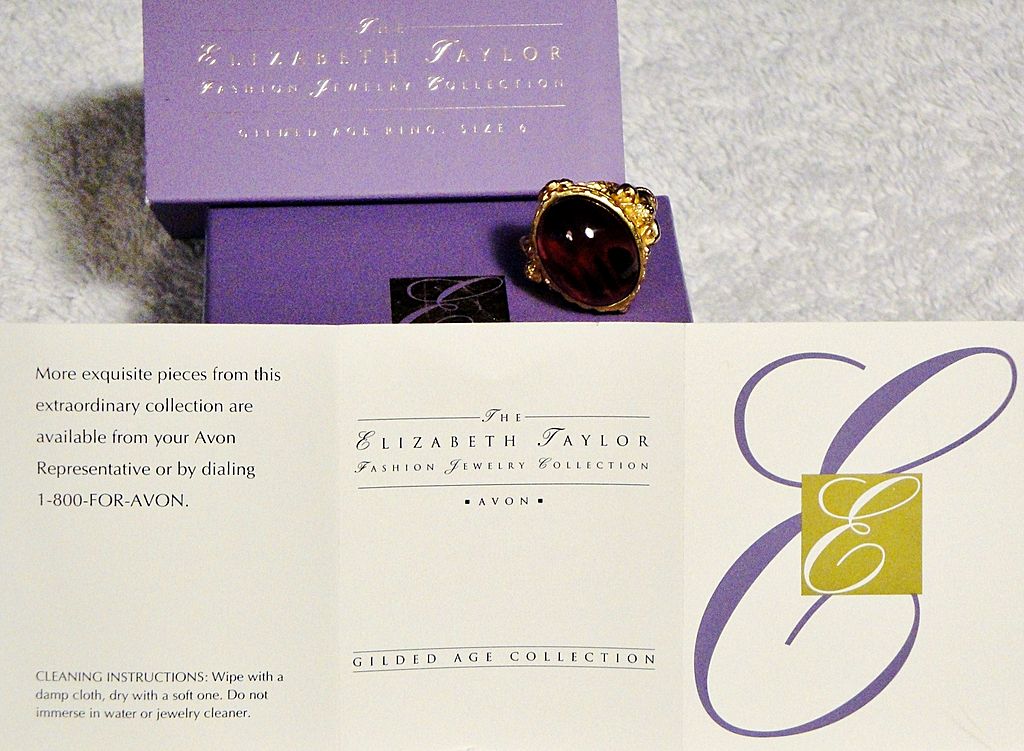 "Gilded Age Collection" Ring ~ Size 7 ~ Avon's Elizabeth Taylor Signed Collection ~ gold-tone cherubs ~ simulated rubies "Gilded Age Collection" Ring ~ Size 7 ~ Avon's Elizabeth Taylor Signed Collection ~ gold-tone cherubs ~ simulated rubies