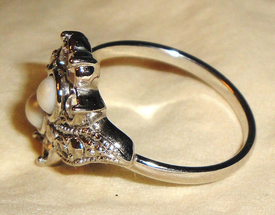 Signed Avon "Heirloom Riches" Ring ~ Size 8 ~ extremely rare marcasite and faux pearl design Signed Avon "Heirloom Riches" Ring ~ Size 8 ~ extremely rare marcasite and faux pearl design