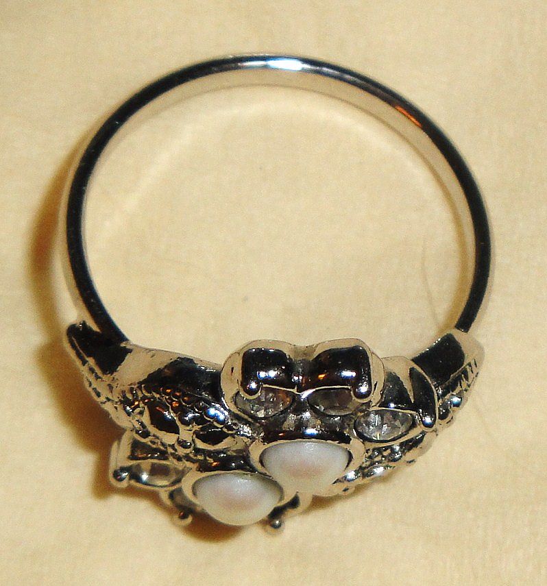 Signed Avon "Heirloom Riches" Ring ~ Size 8 ~ extremely rare marcasite and faux pearl design Signed Avon "Heirloom Riches" Ring ~ Size 8 ~ extremely rare marcasite and faux pearl design