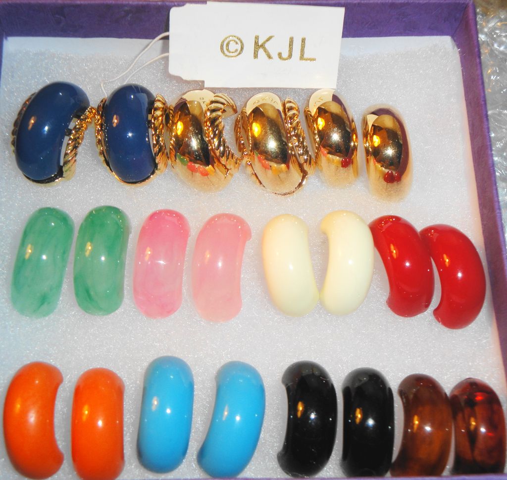 Designer Signed Kenneth Jay Lane Small Hoop Earrings ~ comes in 10 different colors Designer Signed Kenneth Jay Lane Small Hoop Earrings ~ comes in 10 different colors