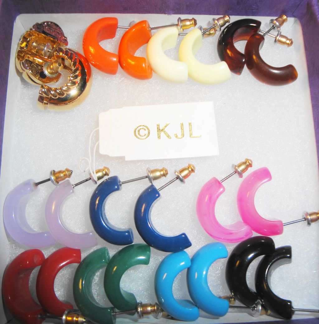 Designer Signed Kenneth Jay Lane Small Hoop Earrings ~ comes in 10 different colors Designer Signed Kenneth Jay Lane Small Hoop Earrings ~ comes in 10 different colors