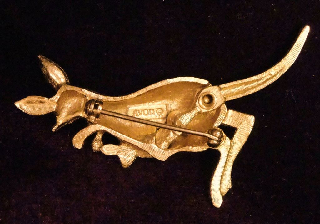 Avon Vintage Goldtone "Kangaroo" with moveable Joey & both have topaz eyes Avon Vintage Goldtone "Kangaroo" with moveable Joey & both have topaz eyes