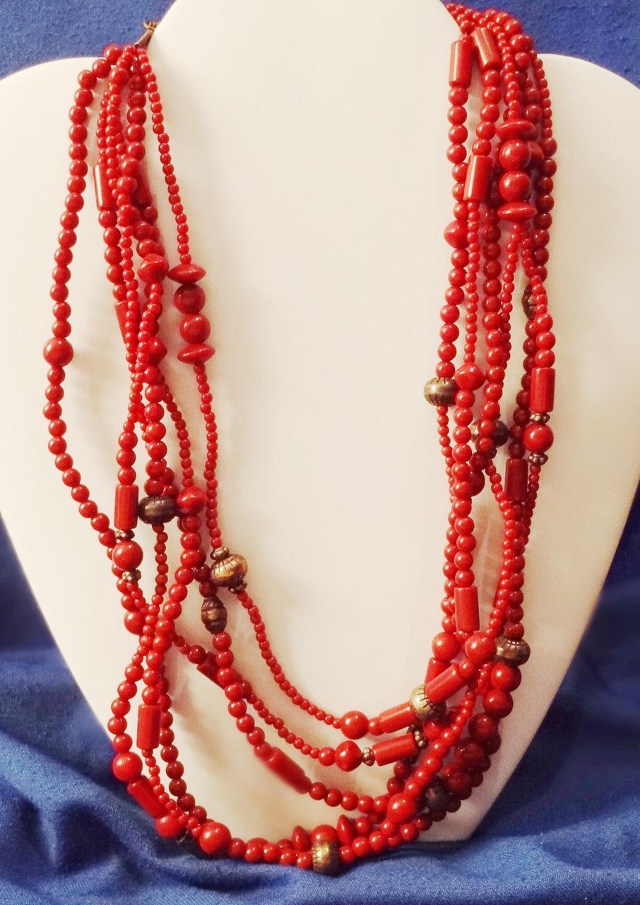 Vintage Maroon Beaded Torsade Necklace Vintage Maroon Beaded Torsade Necklace