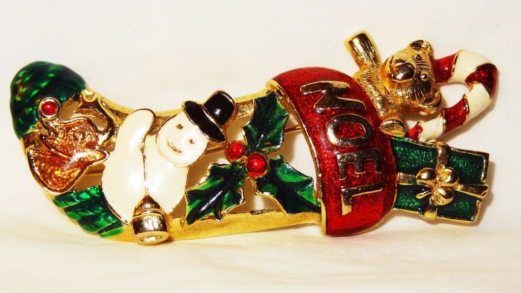 Vintage Noel Christmas Stocking Pin Vintage Noel Christmas Stocking Pin