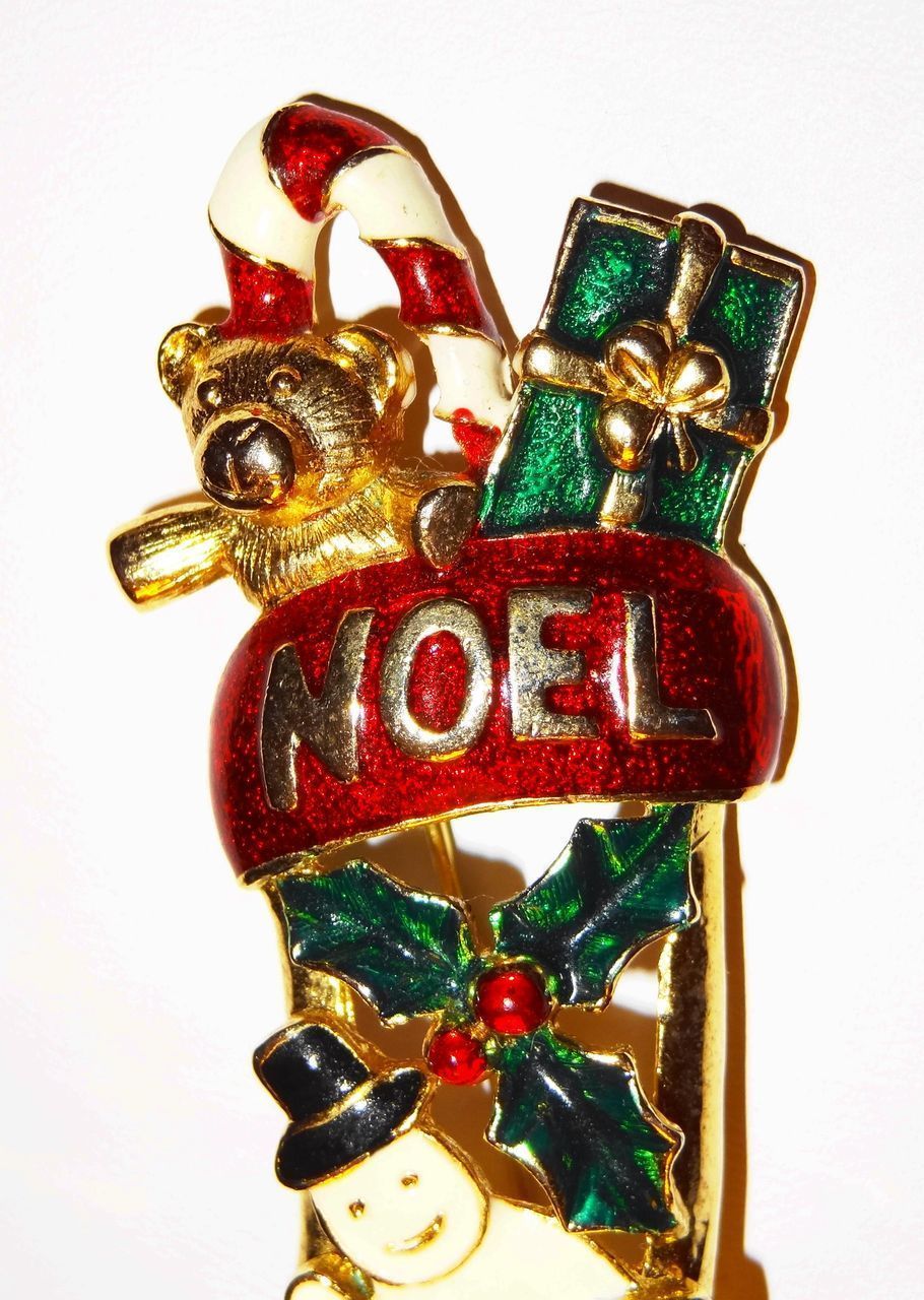 Vintage Noel Christmas Stocking Pin Vintage Noel Christmas Stocking Pin