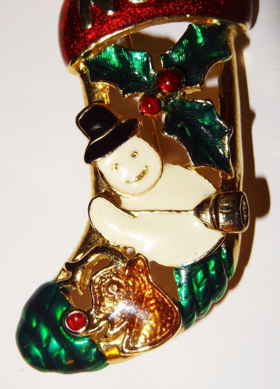 Vintage Noel Christmas Stocking Pin Vintage Noel Christmas Stocking Pin