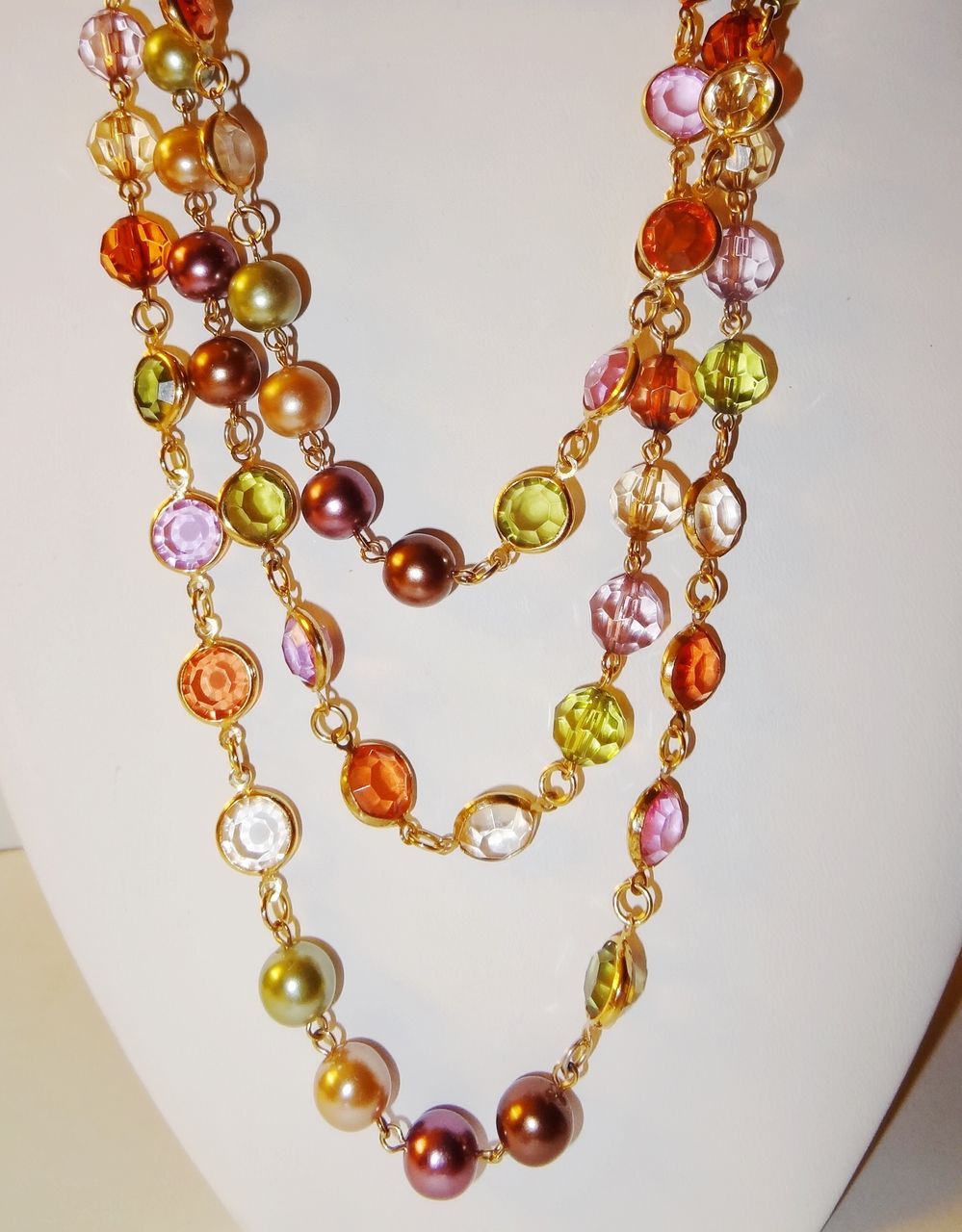 Vintage Premier Designs Translucent Multi-Colored 60" Bead Necklace Vintage Premier Designs Translucent Multi-Colored 60" Bead Necklace