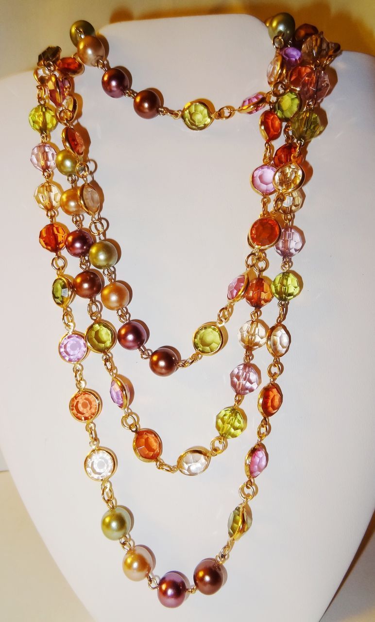 Vintage Premier Designs Translucent Multi-Colored 60" Bead Necklace Vintage Premier Designs Translucent Multi-Colored 60" Bead Necklace