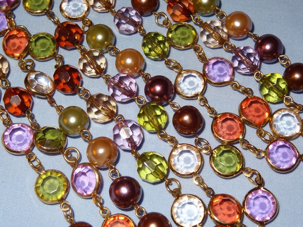 Vintage Premier Designs Translucent Multi-Colored 60" Bead Necklace Vintage Premier Designs Translucent Multi-Colored 60" Bead Necklace