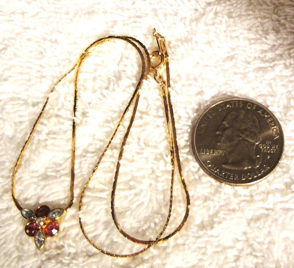 Vintage Signed Avon "Pink Sparkle Necklace" ~ elegant light rose glass ~ crystal accents Vintage Signed Avon "Pink Sparkle Necklace" ~ elegant light rose glass ~ crystal accents