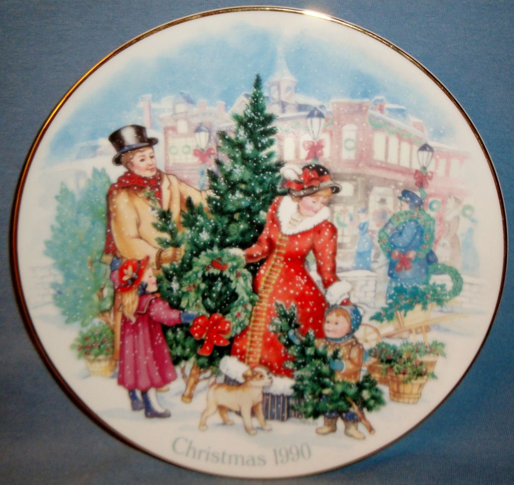 Vintage Signed Avon 1990 "Bringing Christmas Home" ~ family enjoying picking the Christmas tree to take home Vintage Signed Avon 1990 "Bringing Christmas Home" ~ family enjoying picking the Christmas tree to take home