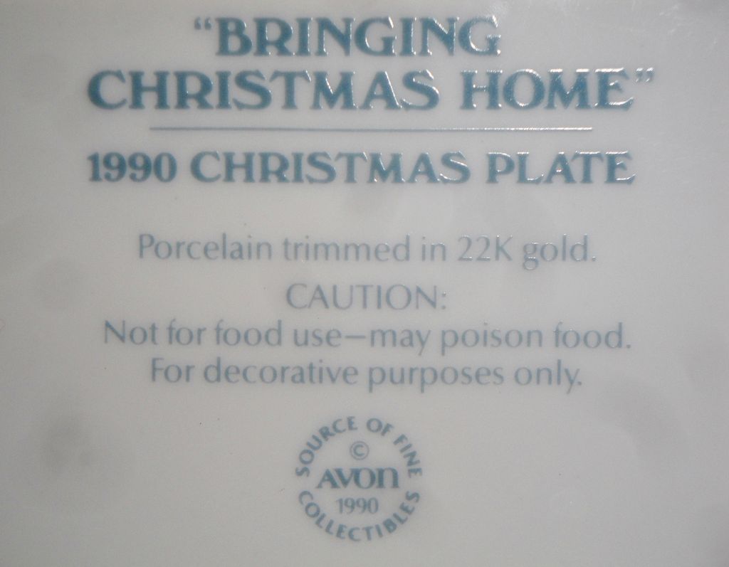 Vintage Signed Avon 1990 "Bringing Christmas Home" ~ family enjoying picking the Christmas tree to take home Vintage Signed Avon 1990 "Bringing Christmas Home" ~ family enjoying picking the Christmas tree to take home
