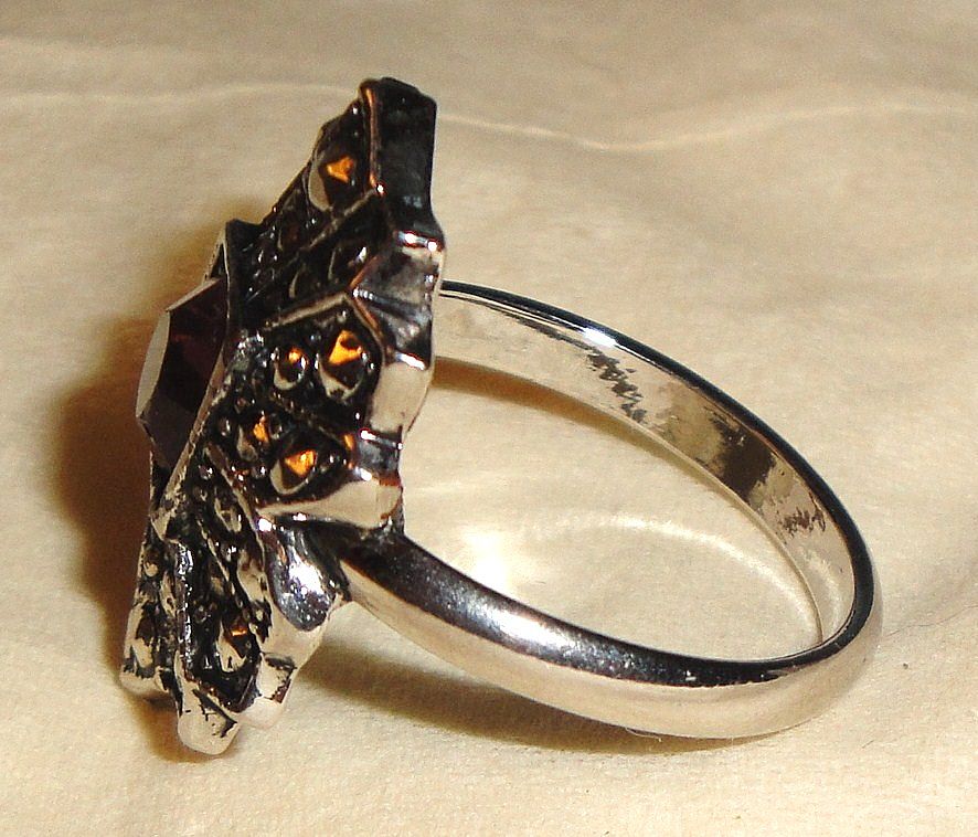 Signed Avon "Royal Radiance Ring" ~ Size 8 ~ marcasite & faux amethyst in regal style of precious heirloom Signed Avon "Royal Radiance Ring" ~ Size 8 ~ marcasite & faux amethyst in regal style of precious heirloom