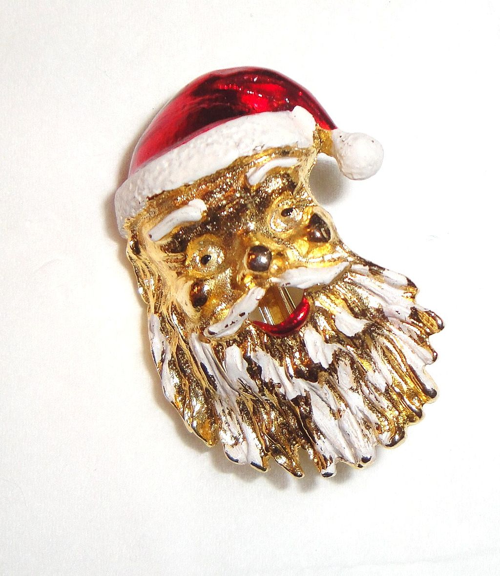 Vintage Signed Gerry's Santa's Face Pin Vintage Signed Gerry's Santa's Face Pin