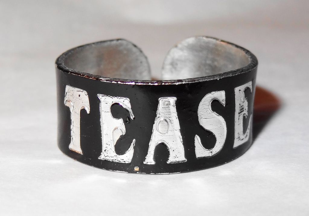 Vintage "TEASE" Adjustable Ring whether for fun or gag gift Vintage "TEASE" Adjustable Ring whether for fun or gag gift