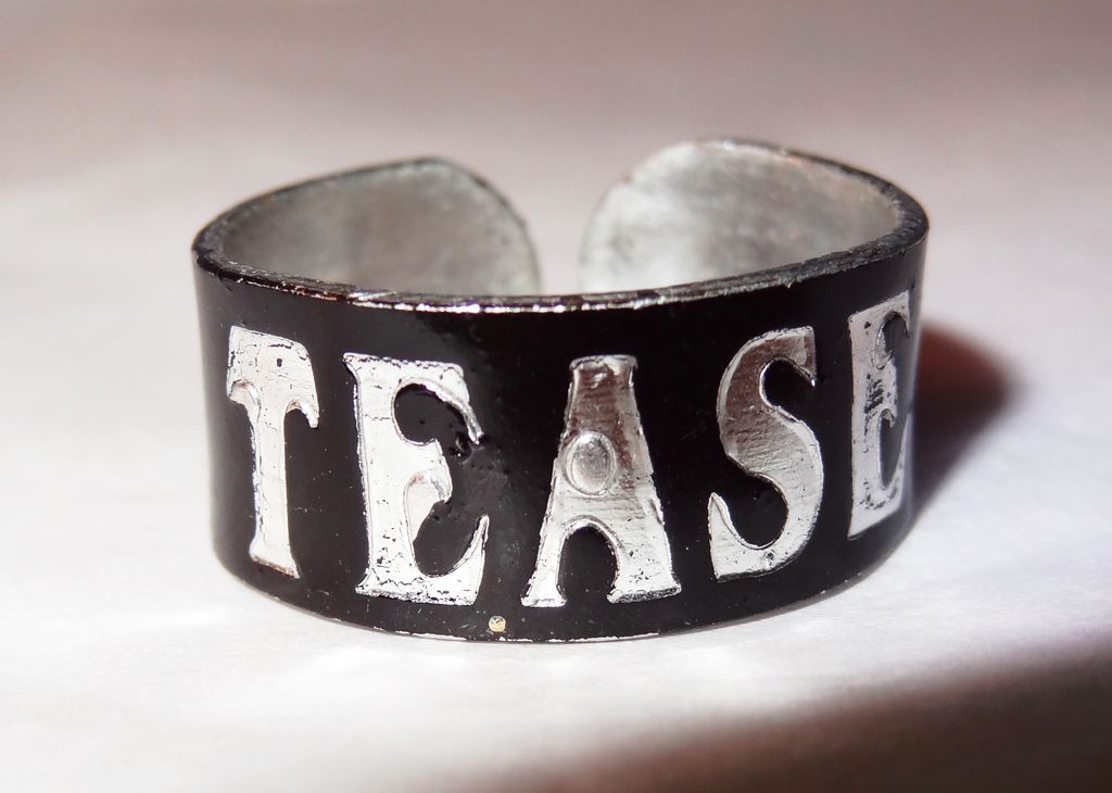 Vintage "TEASE" Adjustable Ring whether for fun or gag gift Vintage "TEASE" Adjustable Ring whether for fun or gag gift