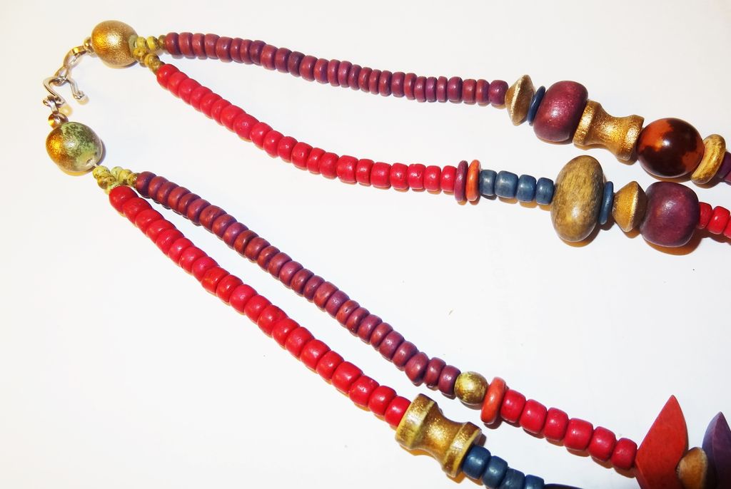 Vintage 84" Multi-shaped Beaded Necklace of Hues of Brown Vintage 84" Multi-shaped Beaded Necklace of Hues of Brown