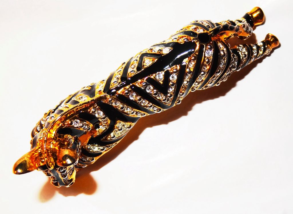 Vintage 1980s Zebra Shoulder Pin ~ enamel and crystals Vintage 1980s Zebra Shoulder Pin ~ enamel and crystals