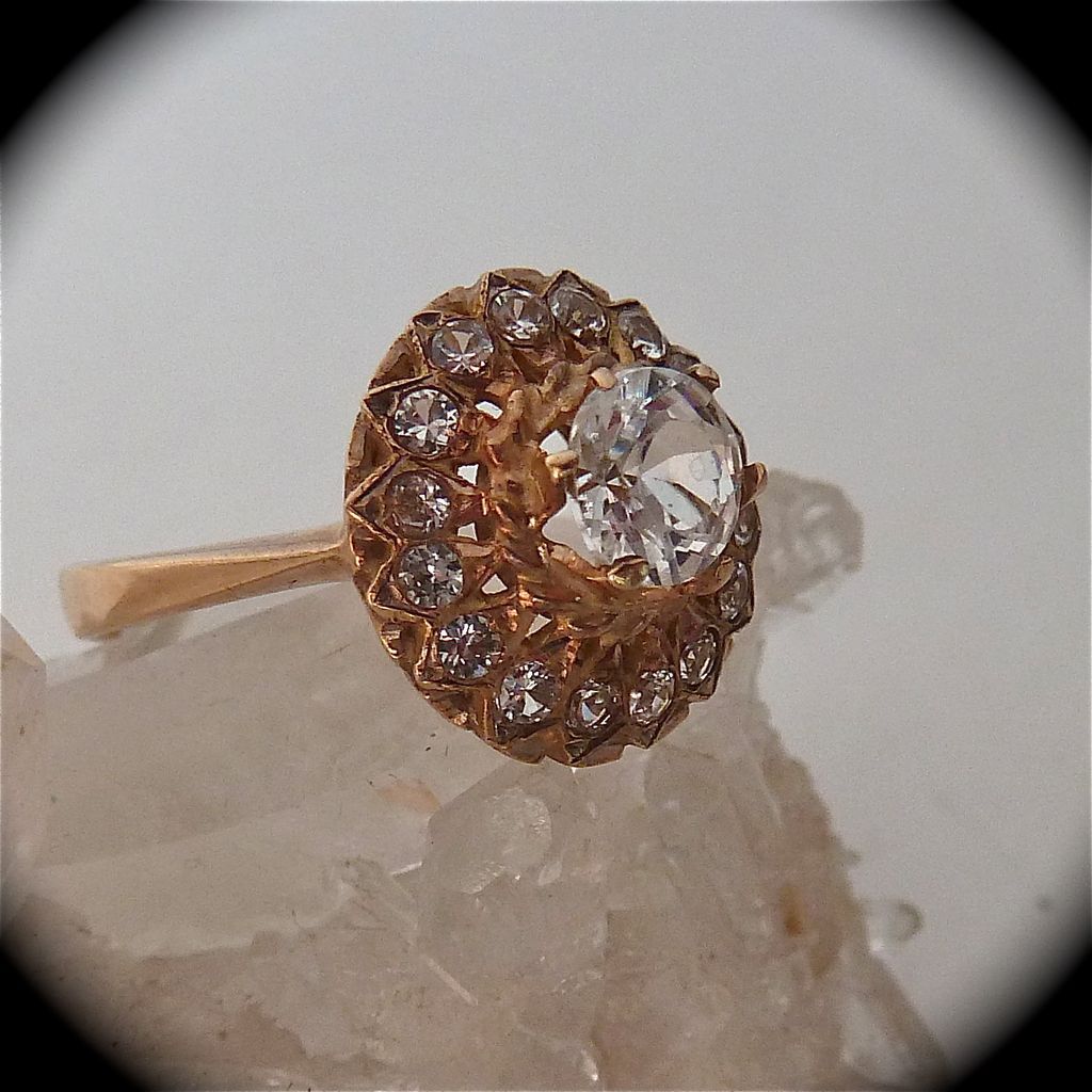 Quartz Crystal Cluster 18k Rose Gold Ring Quartz Crystal Cluster 18k Rose Gold Ring