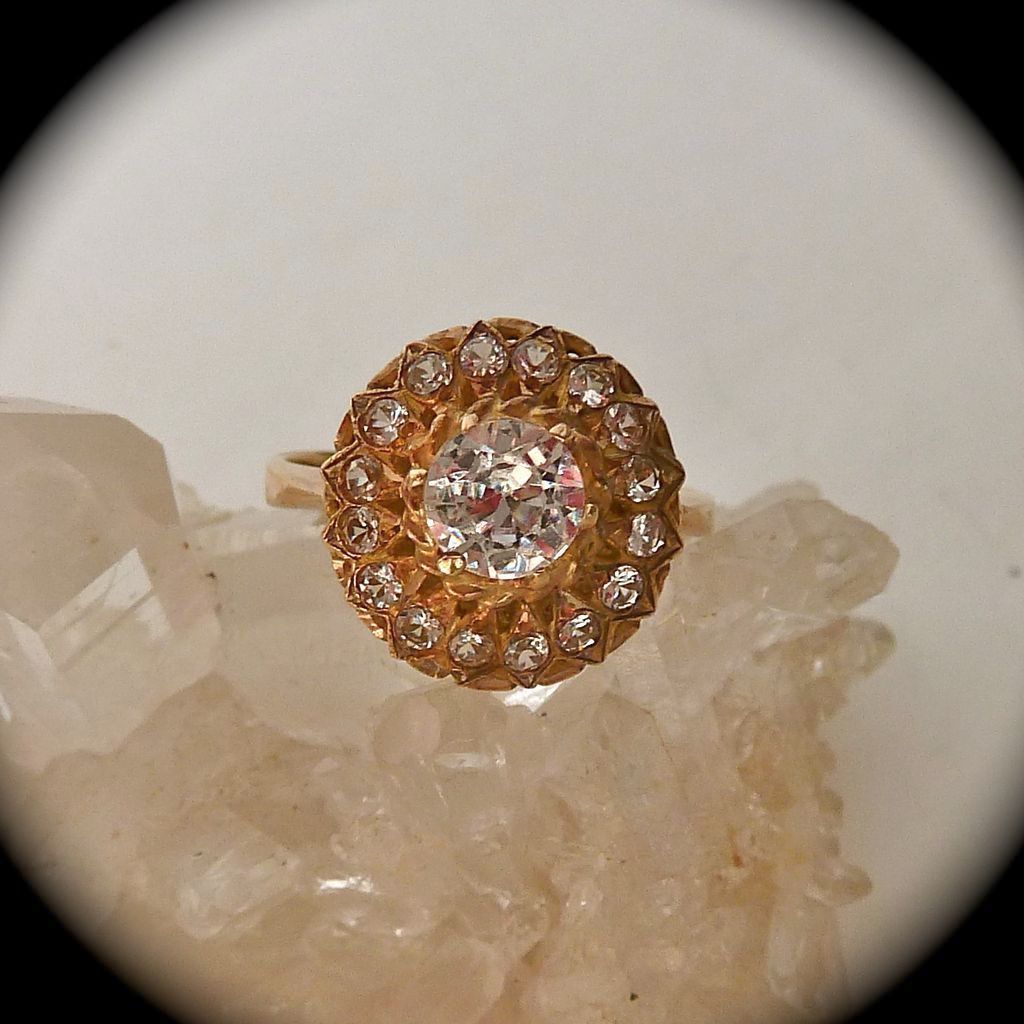 Quartz Crystal Cluster 18k Rose Gold Ring Quartz Crystal Cluster 18k Rose Gold Ring