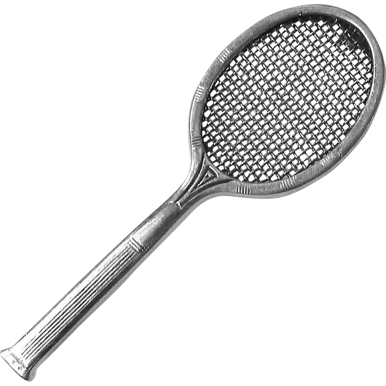 Sterling Silver Tennis Racket Pin from bejewelled on Ruby Lane