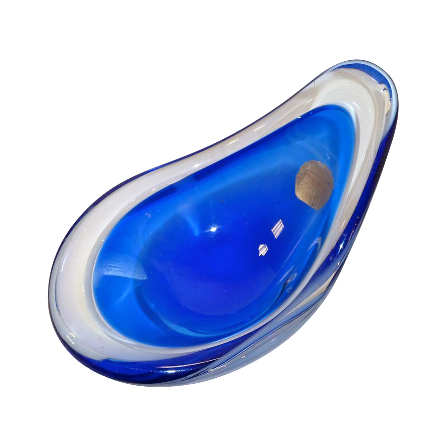Swedish Flygsfors Modernist Cobalt Glass by Paul Kedelv Swedish Flygsfors Modernist Cobalt Glass by Paul Kedelv
