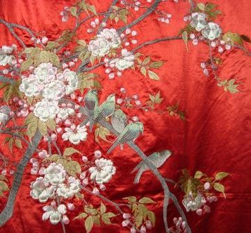 Stunning Pair of Antique Japanese Silk Panels c1800s Hand Embroidery Stunning Pair of Antique Japanese Silk Panels c1800s Hand Embroidery