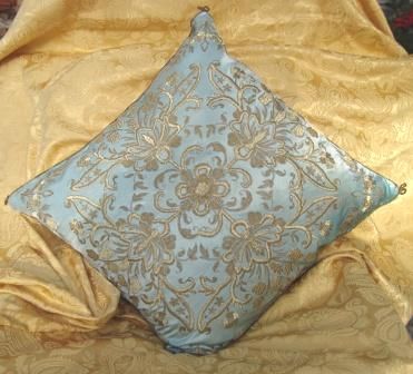Antique Ottoman Metallic Thread and Silk Pillow/Cushion c1850 Antique Ottoman Metallic Thread and Silk Pillow/Cushion c1850