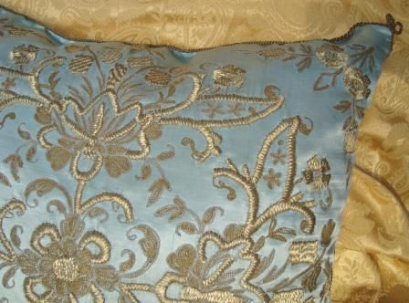 Antique Ottoman Metallic Thread and Silk Pillow/Cushion c1850 Antique Ottoman Metallic Thread and Silk Pillow/Cushion c1850