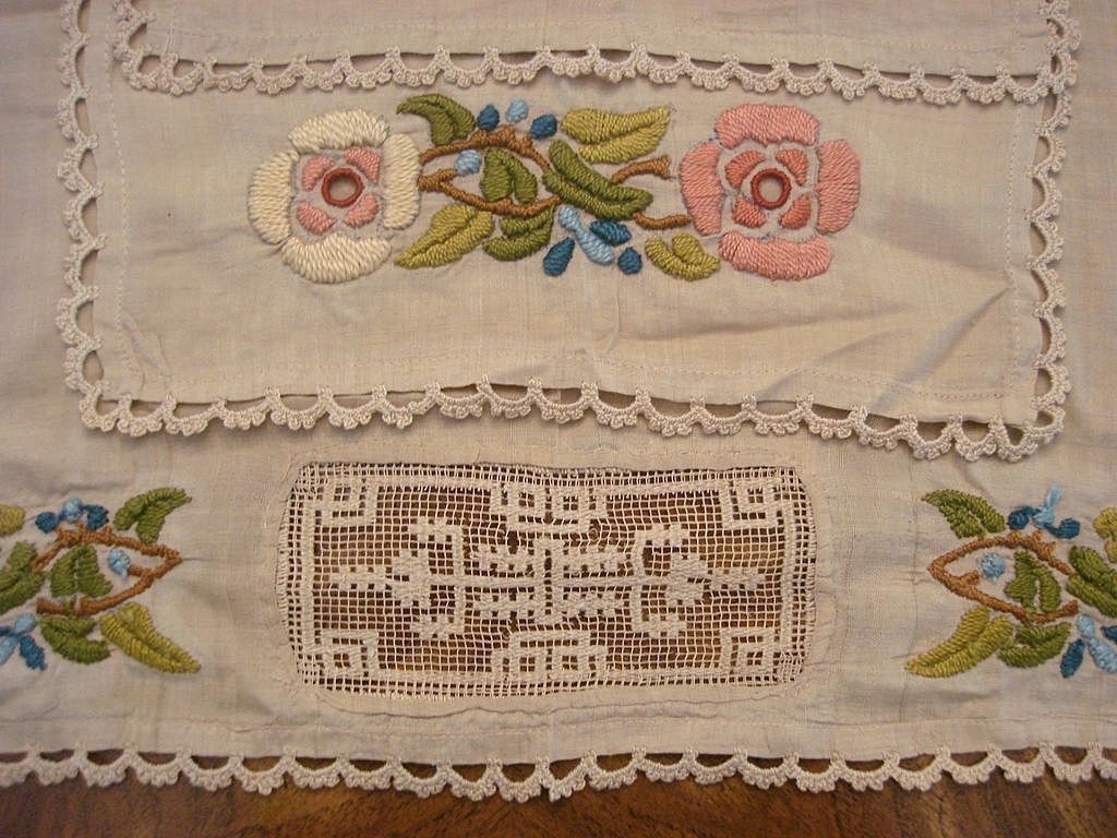 Arts & Crafts Silk Fabric Textiles with Glasgow Rose Embroidery Motifs Arts & Crafts Silk Fabric Textiles with Glasgow Rose Embroidery Motifs