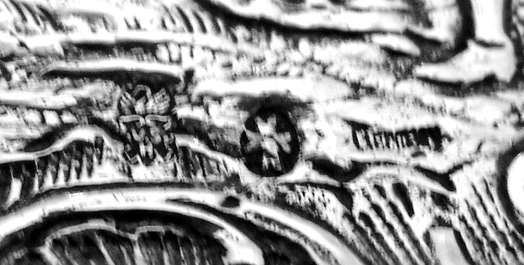German 800 Standard Silver Repousse Rectangular Pen Tray 1920 German 800 Standard Silver Repousse Rectangular Pen Tray 1920
