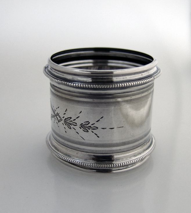 Edith Engraved Napkin Ring Coin SIlver 1870 Edith Engraved Napkin Ring Coin SIlver 1870