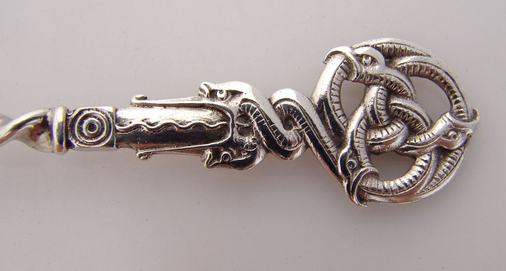 Celtic Dragon Pierced Ladle Danish 830 Silver A Fleron Copenhagen 1898 Celtic Dragon Pierced Ladle Danish 830 Silver A Fleron Copenhagen 1898
