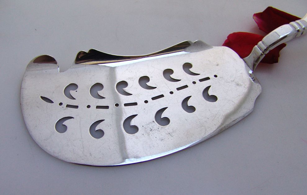 Fish Slice Fiddle Thread J. B. Jones Coin Silver Boston 1838 Monogram EHG Fish Slice Fiddle Thread J. B. Jones Coin Silver Boston 1838 Monogram EHG