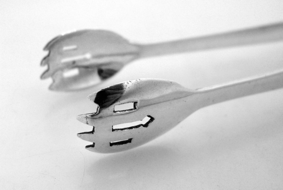 Chines Export Figural Silver Ice Tongs 1900 Chines Export Figural Silver Ice Tongs 1900