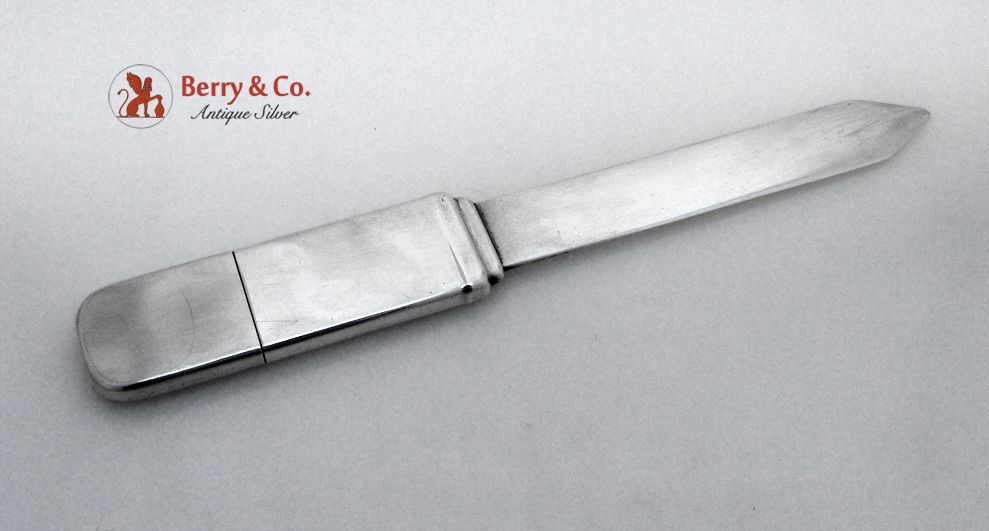Arts and Crafts Porter Blanchard Letter Opener Stamp Case Hand Made Sterling Silver 1935 No Monograms Arts and Crafts Porter Blanchard Letter Opener Stamp Case Hand Made Sterling Silver 1935 No Monograms