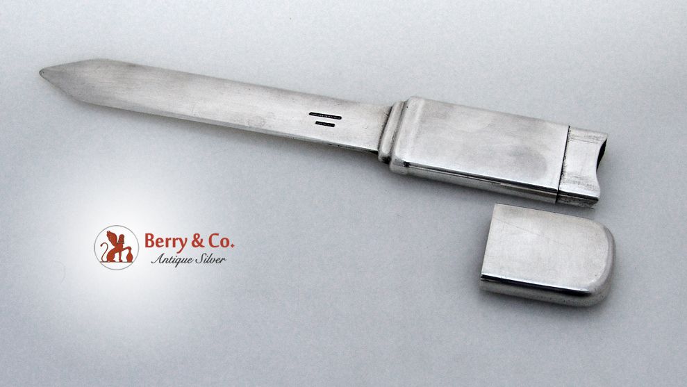 Arts and Crafts Porter Blanchard Letter Opener Stamp Case Hand Made Sterling Silver 1935 No Monograms Arts and Crafts Porter Blanchard Letter Opener Stamp Case Hand Made Sterling Silver 1935 No Monograms