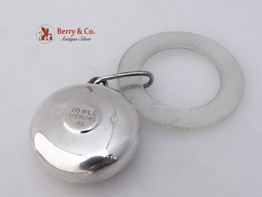 Baby Rattle Red Nose Sterling Silver Towle 1940 Baby Rattle Red Nose Sterling Silver Towle 1940