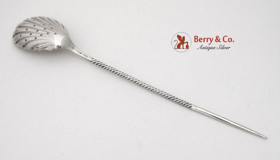 Sterling Silver Large Olive Spoon Spear Polhemus 1880 Sterling Silver Large Olive Spoon Spear Polhemus 1880