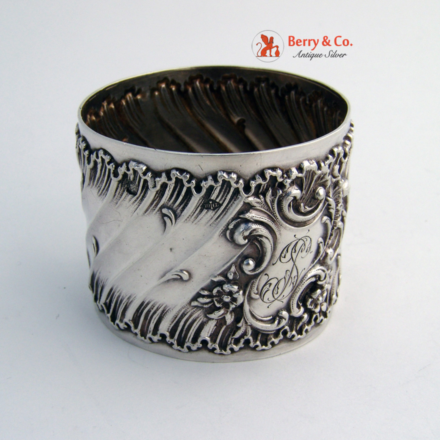 French Baroque Napkin Ring Sterling Silver 1900
