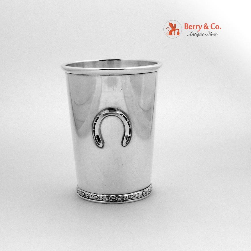 Official Kentucky Derby Mint Julep Cup Horseshoe Sterling Silver BWK