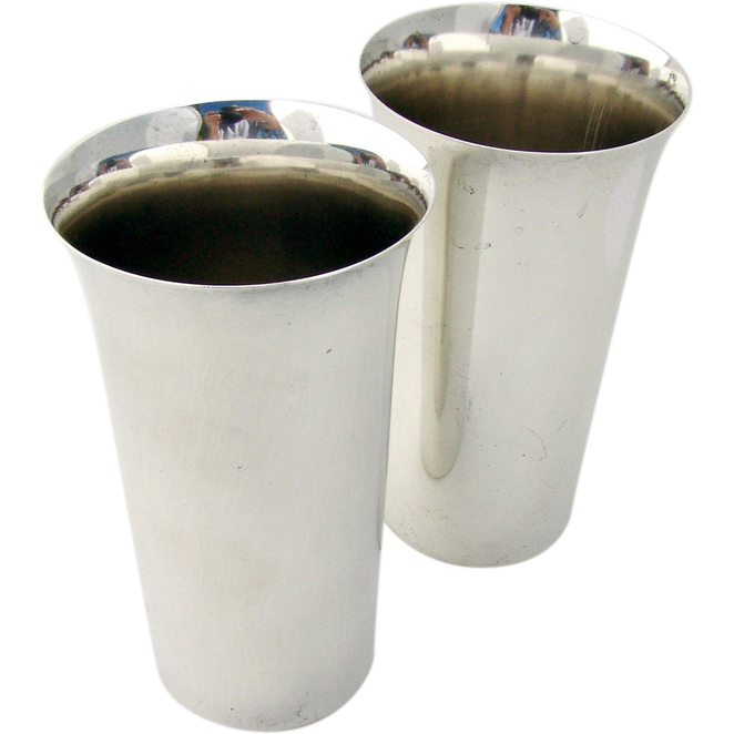 Pair Of Water Cups Sterling Silver International from on
