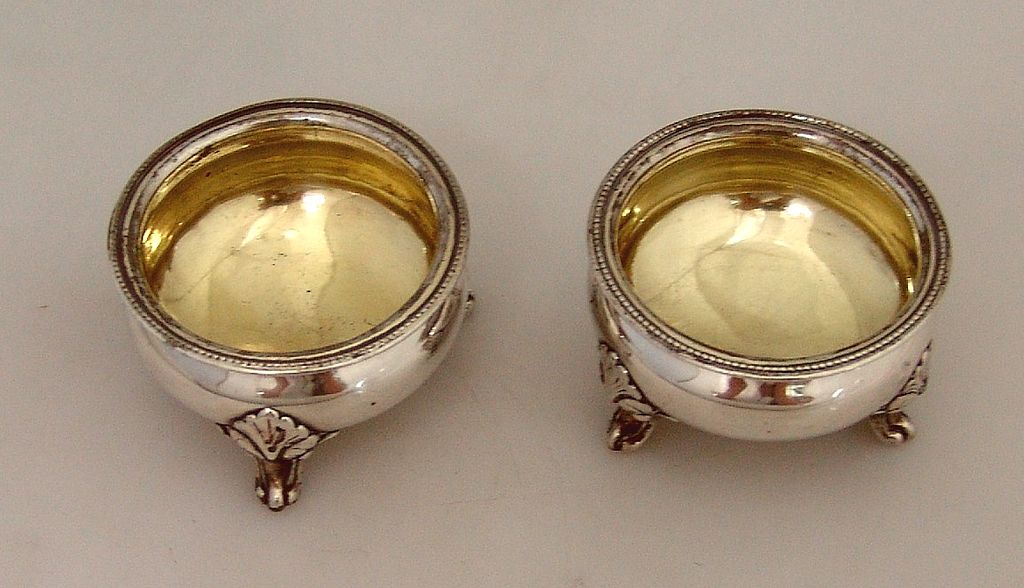 Open Salt Dishes William Ladd Coin Silver 1860 No Monograms Open Salt Dishes William Ladd Coin Silver 1860 No Monograms